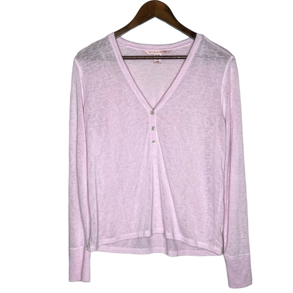Victoria’s Secret Women’s Light Pink Long Sleeve Pajama Top Size Small‎ - Picture 1 of 8